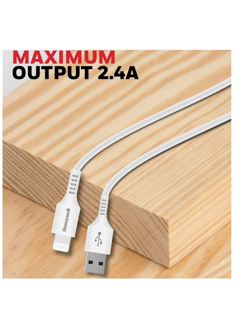 Iphone Lightning Cable 1.8Mtr Mfi Certified Compatible With Iphone 14/13/12/11 Series Ipad Ipod Upto 480Mbps Transfer Speed White White