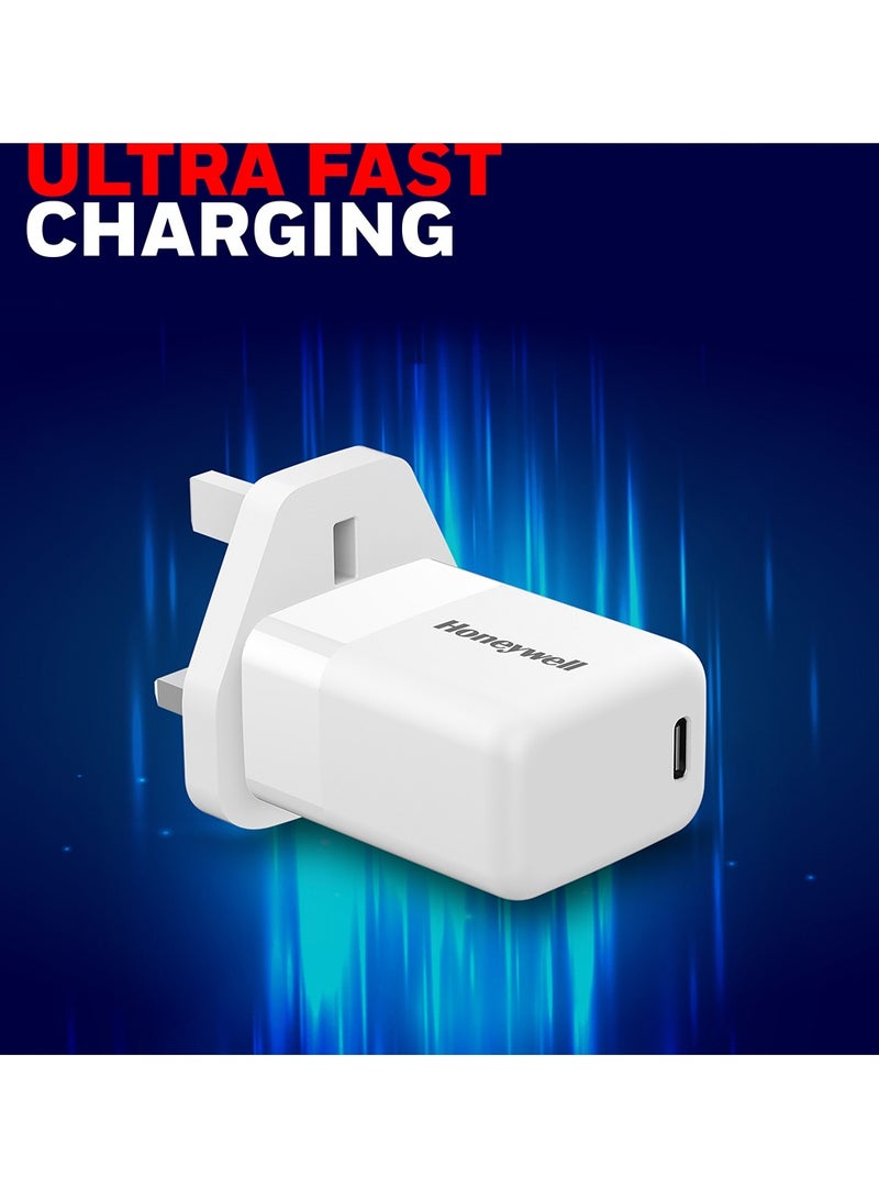 PD 30W Ultra-Fast USB-C Charger For iPhone 16/15/14/13/12/11, ipad, Google Pixel, Samsung Galaxy And Oneplus, 3 Yrs Manufacturer Warranty White - pnsku/N70004048V/45/_/1695654129/c6c8ea15-1b60-4c7a-bda0-ee169d39d7c5