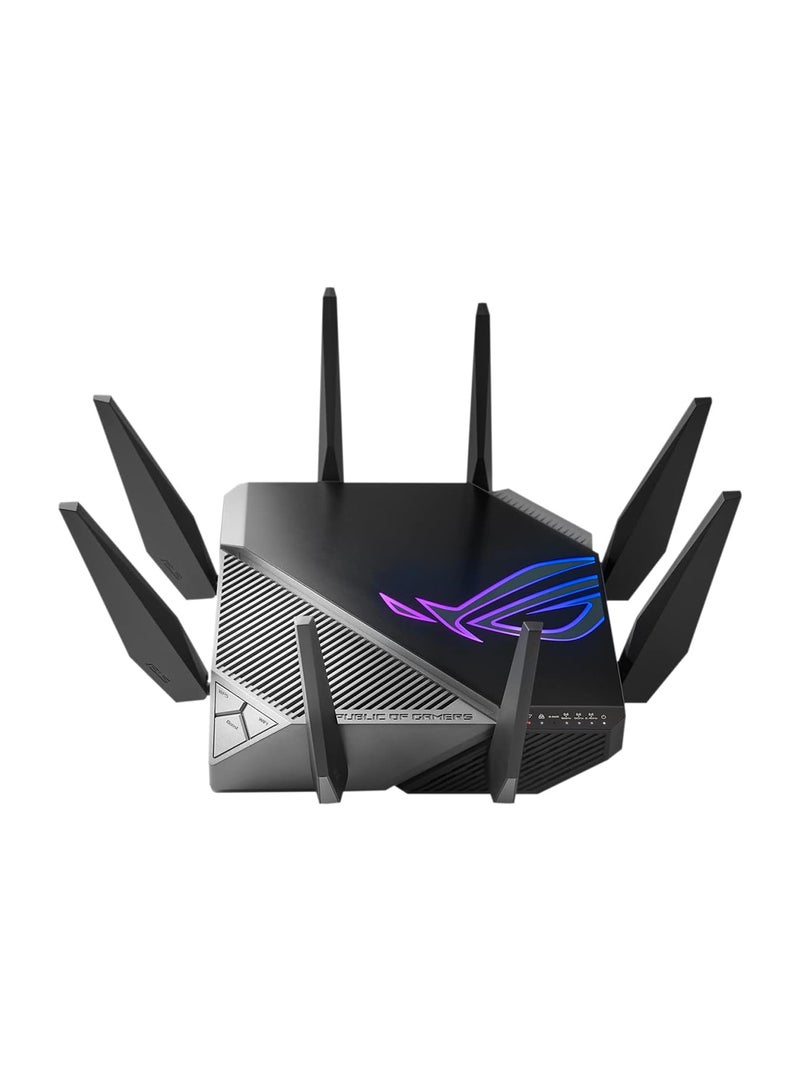 ASUS - ROG Rapture GT-AXE11000 Tri-band WiFi 6E Extendable Gaming Router, 6GHz Band, 2.5G Port, Triple-level Game Acceleration, VPN Fusion, Subscription-free Network Security, AiMesh Compatible Black - Image 1