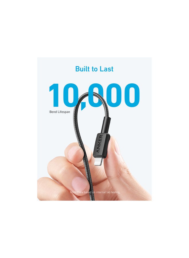 Anker - Anker 322 USB-C to Lightning Cable (3ft Braided) Black - Image 1