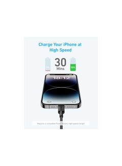 Anker Anker 322 USB-C to Lightning Cable (6ft Braided) Black  - Image 2