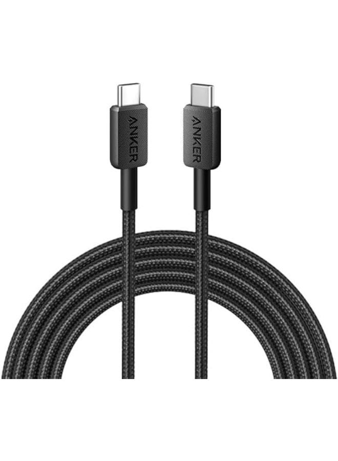 Anker 322 USB-C to USB-C Cable 3 fT 60W USB C Charger Cable for MacBook Pro 2020, iPad Pro 2020, Switch, Samsung Galaxy S20 Plus S9 S8 Plus Black  - Image 1