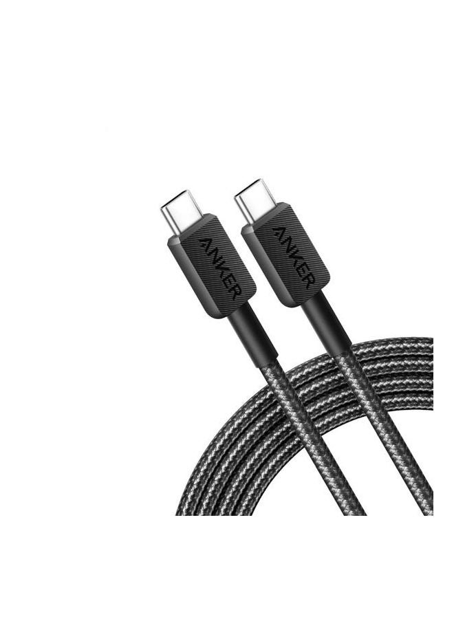 Anker - Anker 322, 1.8M 6ft 60W USB-C To USB-C Cable Braided - Black - Image 1
