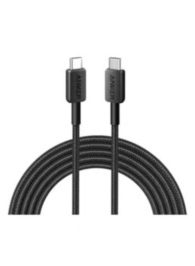 Anker - Anker 322, 1.8M 6ft 60W USB-C To USB-C Cable Braided - Black - Image 1