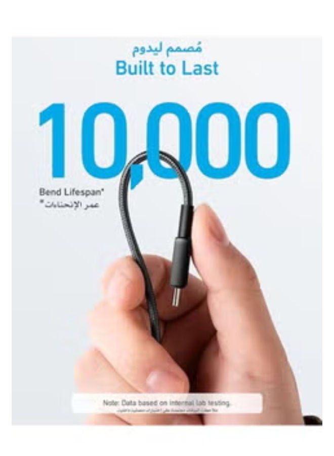 Anker - Anker 322, 1.8M 6ft 60W USB-C To USB-C Cable Braided - Black - Image 1