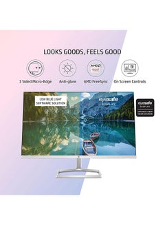 HP M24f 23.8-Inch(60.45cm) Eyesafe Certified Full HD IPS 3-Sided Micro-Edge Monitor, 75Hz, AMD Free Sync with 1xVGA, 1xHDMI 1.4 Ports, 300 nits, Black/Silver  - Image 2