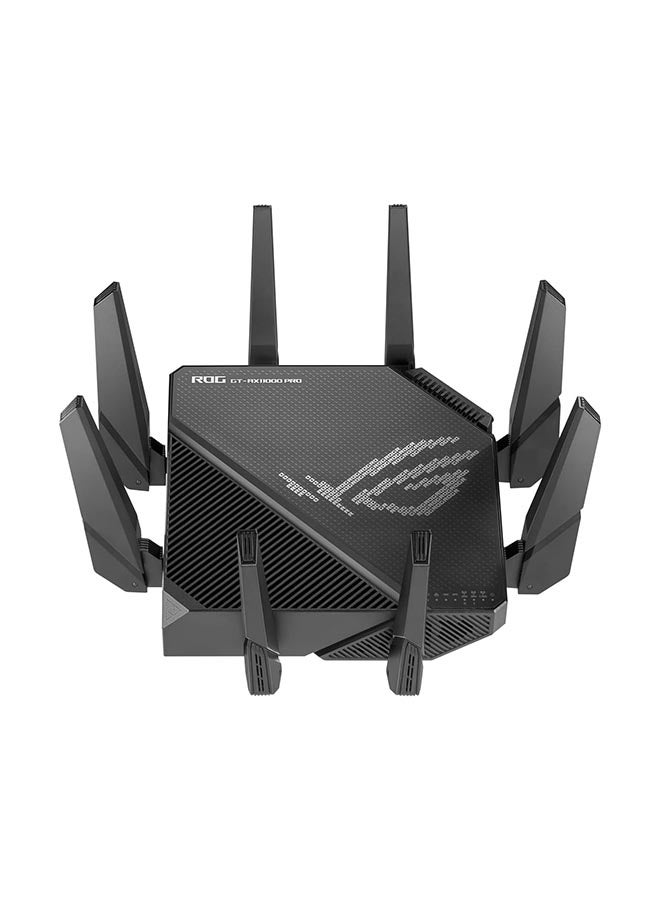 ASUS - ROG Rapture GT-AX11000 Pro Tri-Band WiFi 6 Gaming Router, 2.5G Port, 10G Port, Quad-core 2.0 GHz CPU, UNII4, 3-Level Game Acceleration, Internet Security, AiMesh Support | 901G0720-MU2A00 Black - Image 1
