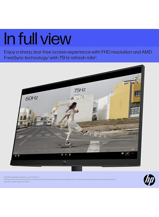 HP - V22v G5 Monitor, 21.45" VA FHD Display, 75Hz Refresh Rate, 5ms (GtG with Overdrive) Response Time, ADM FreeSync Technology, Narrow Bezel, VESA Mountable, HDMI / VGA Input, Black | 65P56AS Black - Image 1