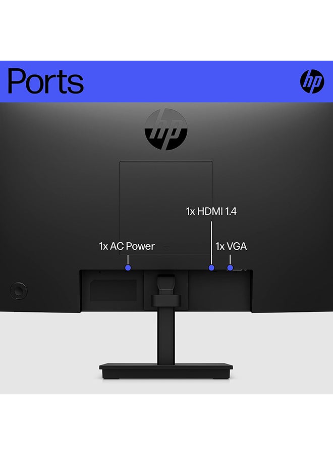 HP - V22v G5 Monitor, 21.45" VA FHD Display, 75Hz Refresh Rate, 5ms (GtG with Overdrive) Response Time, ADM FreeSync Technology, Narrow Bezel, VESA Mountable, HDMI / VGA Input, Black | 65P56AS Black - Image 1