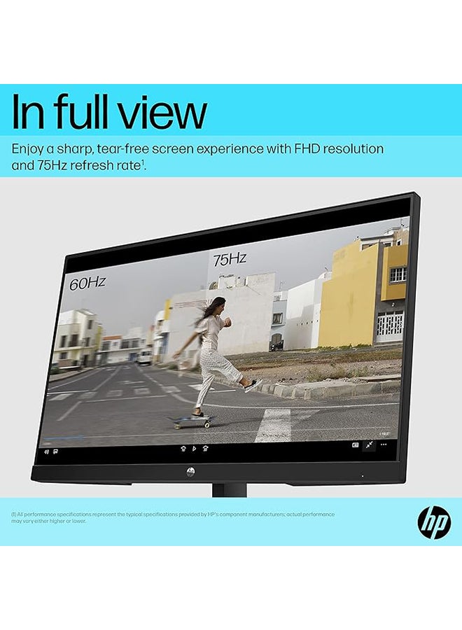 HP - V24v G5 Monitor, 23.8" FHD VA Panel Display, 75Hz Refresh Rate, 5ms GtG w/ Overdrive Response Time, AMD FreeSync Technology, 3-Sided Micro-Edge Bezel Black - Image 1
