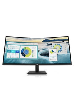 P34HC G4 WQHD USB-C 34" Curved Monitor, WQHD (3440 x 1440) VA Display, 100 Hz Refresh Rate, 5ms Response Time, 85% NTSC, Height Adjustable, DisplayPort, HDMI & USB Type-C, 21Y56AS#ABV Black