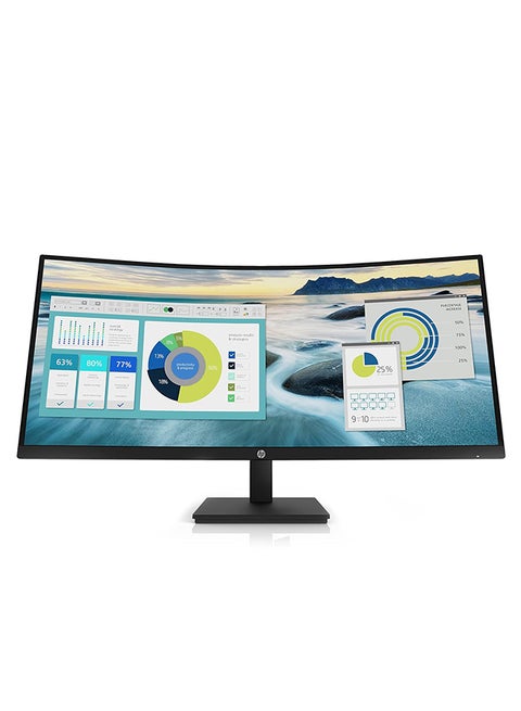 P34HC G4 WQHD USB-C 34" Curved Monitor, WQHD (3440 x 1440) VA Display, 100 Hz Refresh Rate, 5ms Response Time, 85% NTSC, Height Adjustable, DisplayPort, HDMI & USB Type-C, 21Y56AS#ABV Black