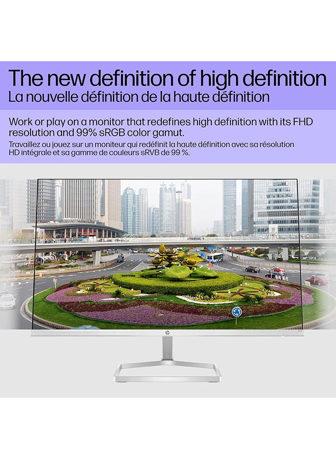 HP - M24fw 23.8" Monitor, FHD 1920 x 1080 IPS Display, 75Hz Refresh Rate, 300 nits Brightness, 5ms Response Time, 16.7 Million Colors, 1 HDMI 1.4/1 VGA, AMD FreeSync, White - Image 1