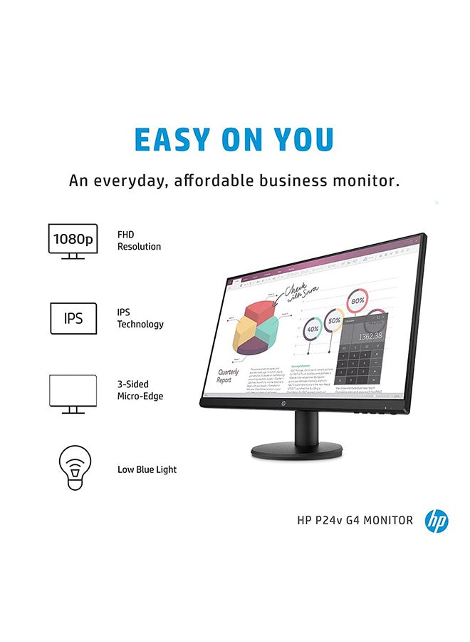 HP P24V G4 24" FHD LED Gaming Monitor Black - Image 2