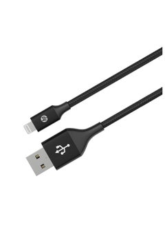 HP Braided Nylon 2.4A Fast Charging USB-A To Lightning Cable MFi Certified 2M Black  - Image 3