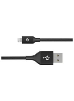 HP Braided Nylon 2.4A Fast Charging USB-A To Lightning Cable MFi Certified 2M Black  - Image 2