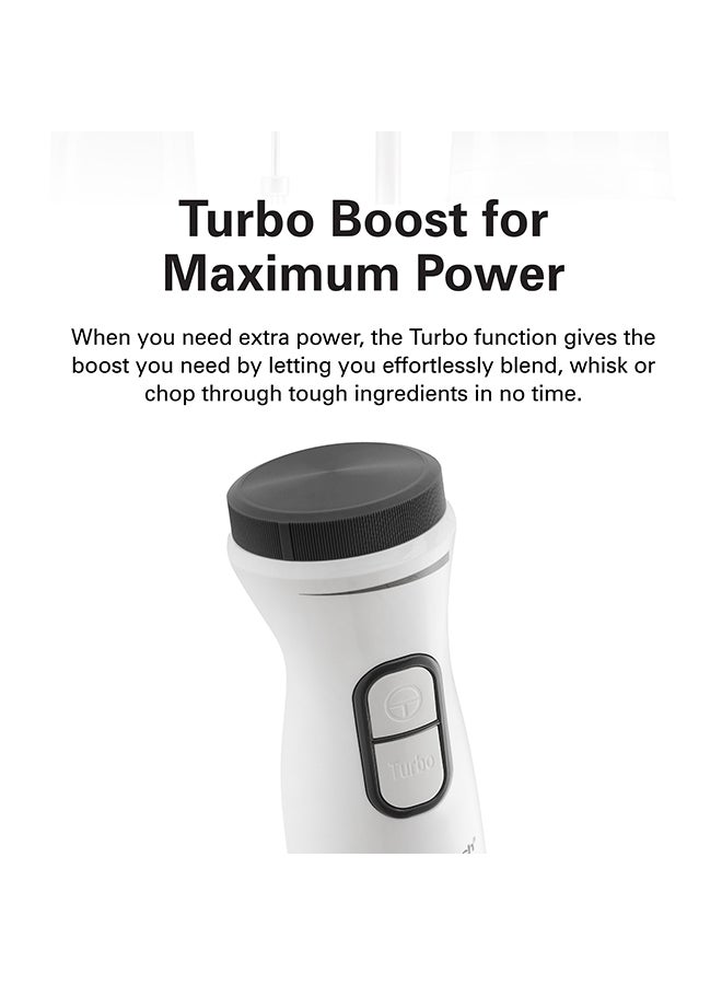 Hamilton Beach - Turbo Boost Hand Blender With Chopper And Whisker/ Beaker HB6040-ME White - Image 1