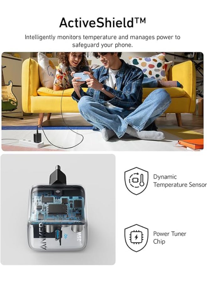 آنكر شاحن Anker 312 25 وات شاحن سريع للغاية Anker Ace قابل للطي PPS شاحن سريع لهاتف Samsung Galaxy S23 Ultra/S23+/S23/S22 Ultra/S22+/S22/S21/S20/Note 20 Ultra/Note 10/Z Fold 3&#39;  - Image 5