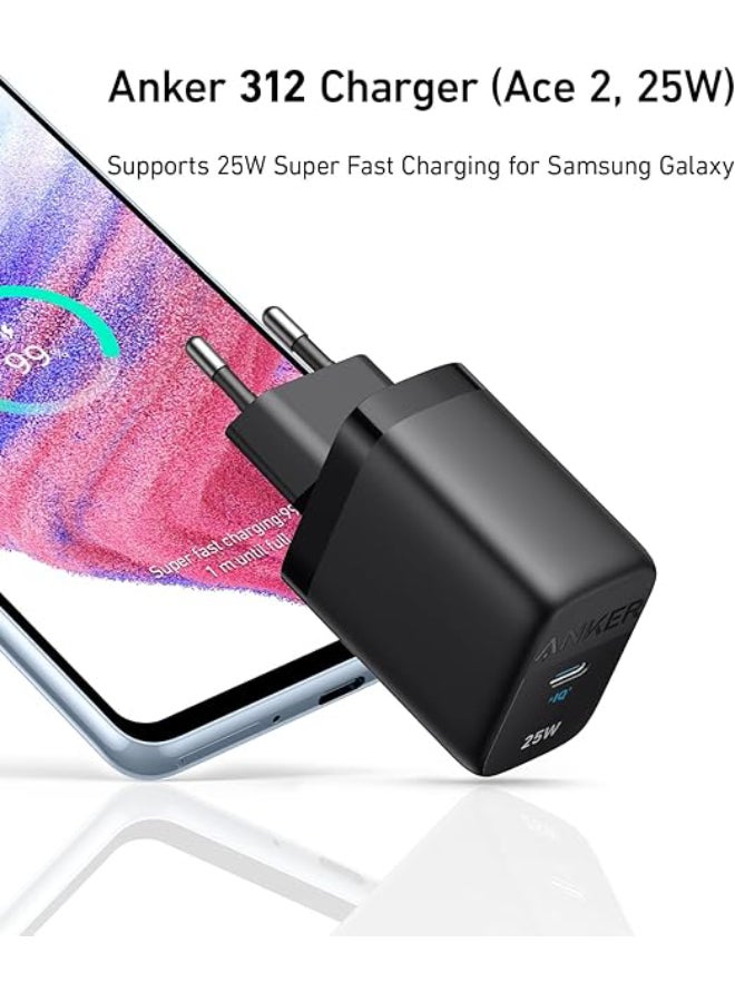 آنكر شاحن Anker 312 25 وات شاحن سريع للغاية Anker Ace قابل للطي PPS شاحن سريع لهاتف Samsung Galaxy S23 Ultra/S23+/S23/S22 Ultra/S22+/S22/S21/S20/Note 20 Ultra/Note 10/Z Fold 3&#39;  - Image 3