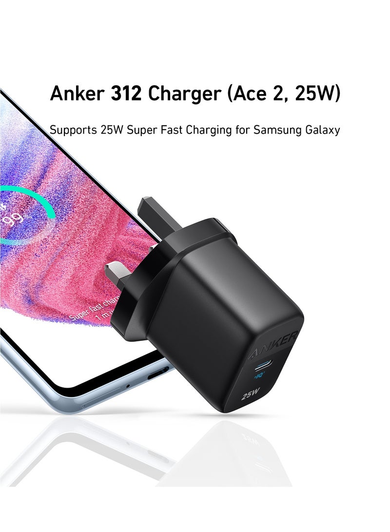 Anker 312 Wall Charger 25W Super Fast Charging Superior Saftety with ActiveShield Black  - Image 2