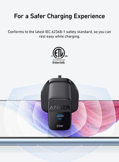 Anker 312 Wall Charger 25W Super Fast Charging Superior Saftety with ActiveShield Black  - Image 3