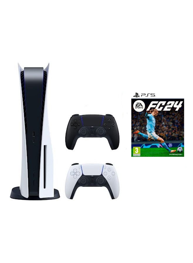 Sony - PlayStation 5 Disc Console With Extra Black Controller And FC 24 - Image 1