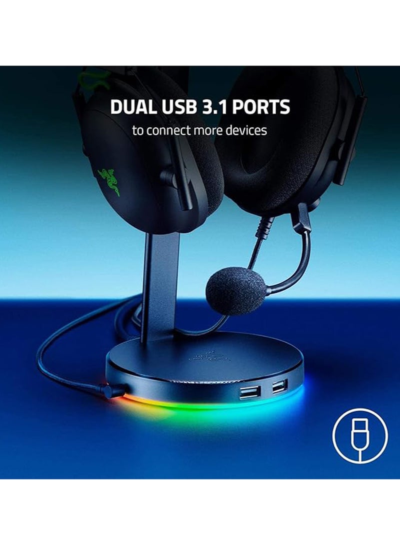 RAZER Base Station V2 Chroma, Usb Hub With 7.1 Surround Sound, Non-Slip Base, Razer Chroma Rgb - Black - Image 2