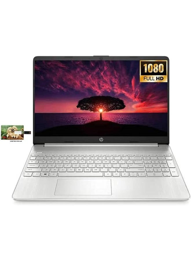 HP 15 Business Laptop With 15.6-inch Display, Core i5-1135G7 Processor/16GB RAM/512GB SSD/Intel Iris XE Garphics/Windows 11 Pro + 32GB Tela USB Card English/Arabic Natural silver - Image 1