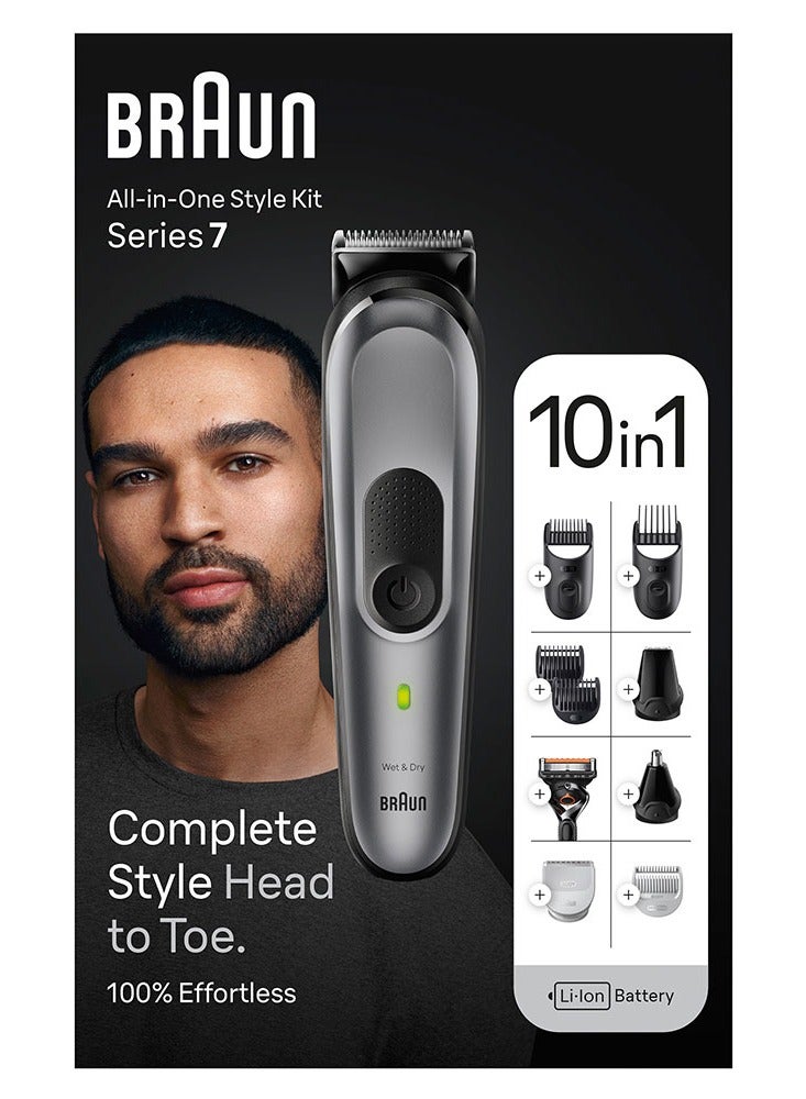 BRAUN - 10 In 1 Grooming Kit With AutoSense Technology, ProBlade And Organizer Case - MGK 7420 Grey - Image 1
