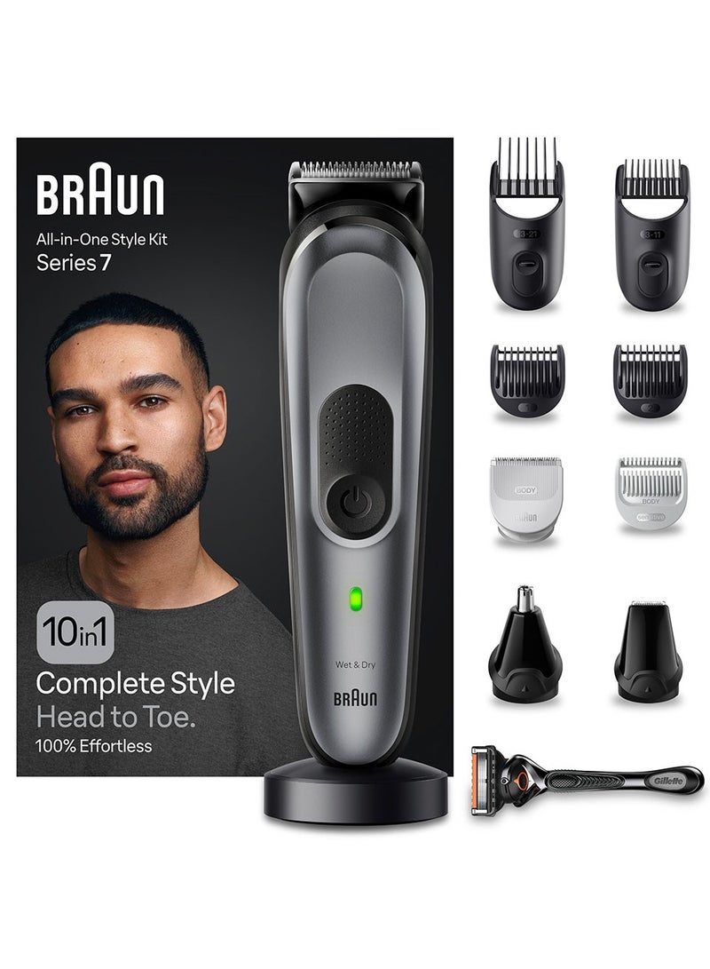 BRAUN - 10 In 1 Grooming Kit With AutoSense Technology, ProBlade And Organizer Case - MGK 7420 Grey - Image 1