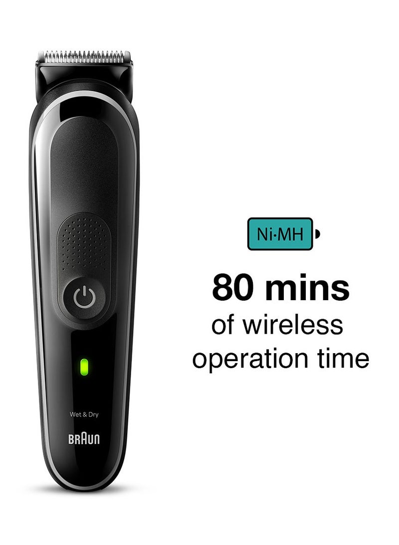 BRAUN - 8 In 1 Style Kit With 3 Ultra-Sharp Metal Blades, Ni-MH Battery, Wet And Dry - MGK 3440 Black - Image 1