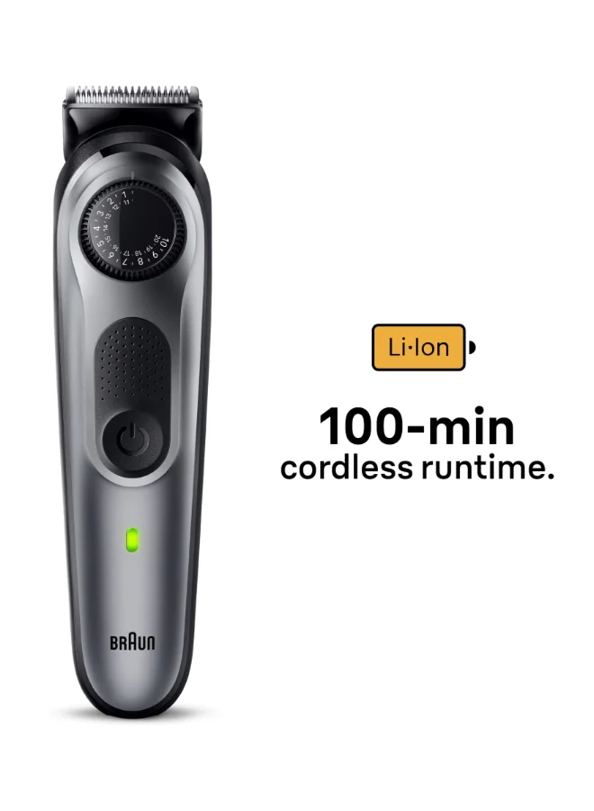 براون Beard Trimmer Series 5 5440, Trimmer For Men With Styling Tools And 100-Min Runtime Grey