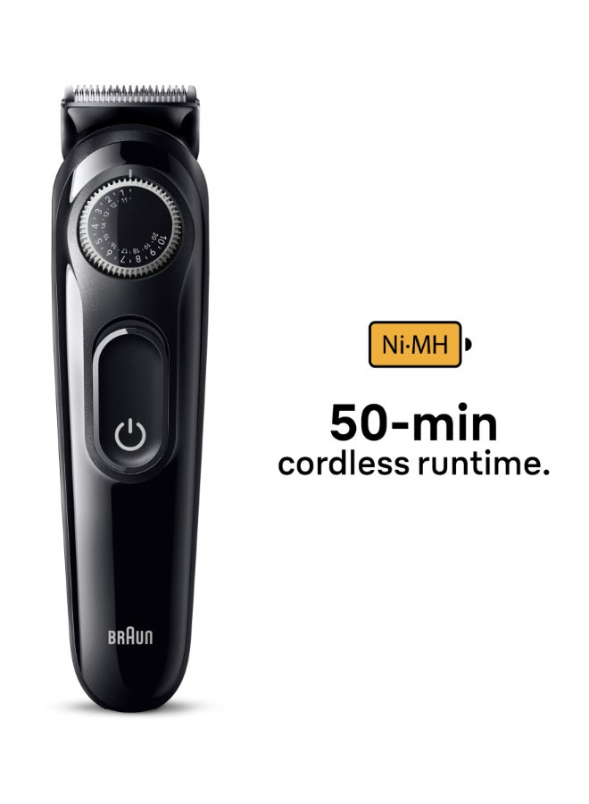 BRAUN - Beard Trimmer Series 3 3410, Trimmer For Men With Styling Tools And 50-Min Runtime Black - Image 1