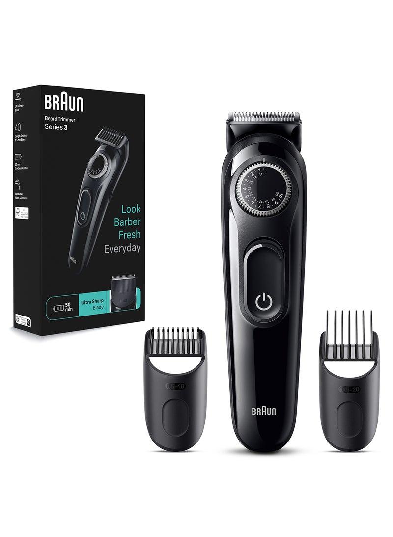 براون ماكينة تشذيب اللحية 3 مع عجلة دقيقة وشفرة حادة للغاية و3 أدوات تصفيف - BT 3410 - Image 1
