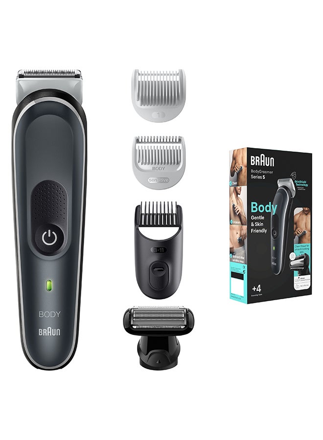 BRAUN Body Groomer Series 5 5360, Body Groomer For Men, Gentle Full-Body Manscaping Grey - Image 1
