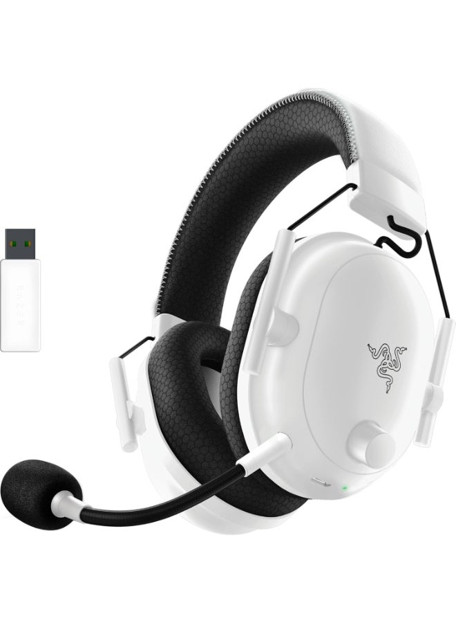 Razer BlackShark V2 Pro Wireless Gaming Headset 2023 Edition: 50MM Titanium Drivers - HyperClear Super Wideband Mic - Noise-isolating Earcups - 70 Hour Battery Life - White - Image 1