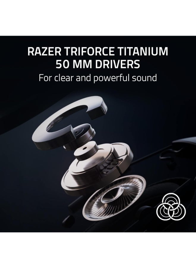 Razer BlackShark V2 Pro Wireless Gaming Headset 2023 Edition: 50MM Titanium Drivers - HyperClear Super Wideband Mic - Noise-isolating Earcups - 70 Hour Battery Life - White - Image 4