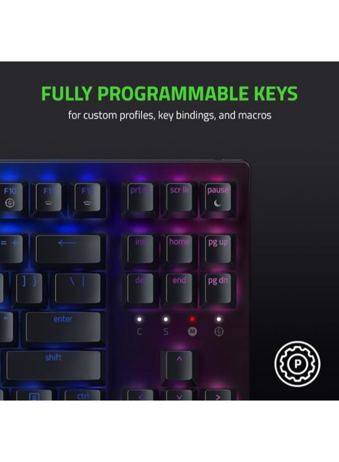 RAZER BlackWidow V3 Tenkeyless Gaming Keyboard: Yellow Mechanical Switch, Linear & Silent, Chroma RGB, Razer Snap Tap, 1000Hz Ultrapolling, US Layout - Black - Image 4