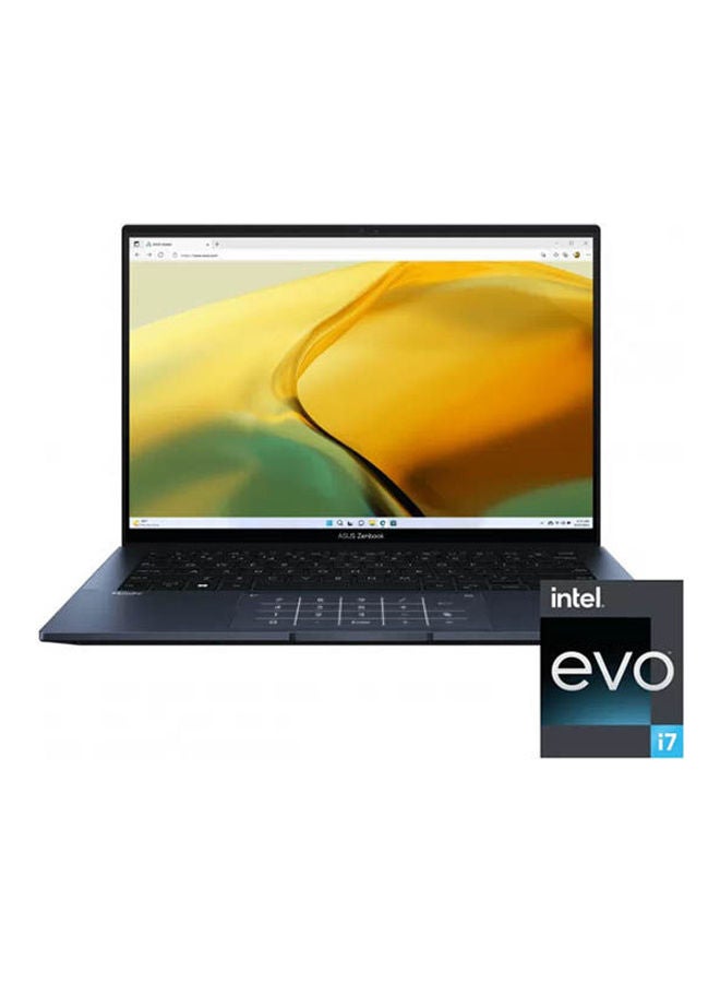 Zenbook 14 Laptop With 14-Inch OLED Display, Core i5-1240P Processor/8GB RAM/51GB SSD/Intel Iris XE Graphics/Windows 11 Home English/Arabic Ponder Blue