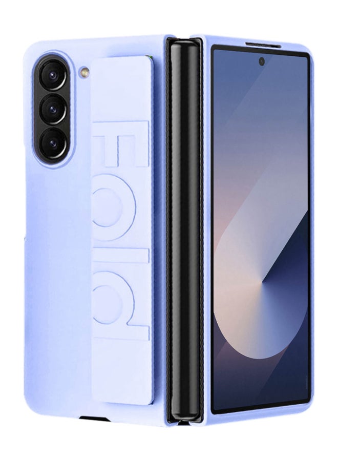 MARGOUN Samsung Galaxy Z Fold 5 Case Hard Silicone Cover With Strap Hold Anti Drop Purple - Image 4