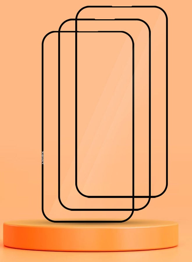 مارجون 3 Pack For iPhone 15 Pro Screen Protector Scratch And Shatter Resistant Anti Bubble HD Glass Clear - Image 3