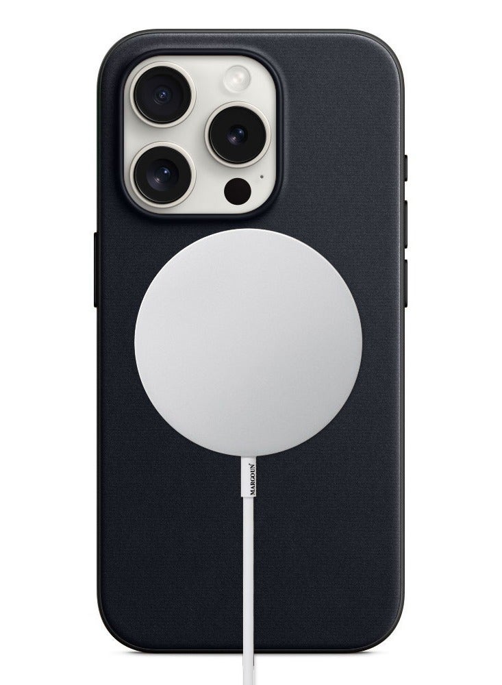 MARGOUN iPhone 15 Pro Fine Woven Case With MagSafe Durable And Heavy Protection Black - Image 3