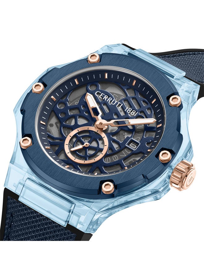 CERRUTI 1881 Men's Analog Round Shape Leather Wrist Watch CIWGN0022904 - 52 Mm  - Image 4
