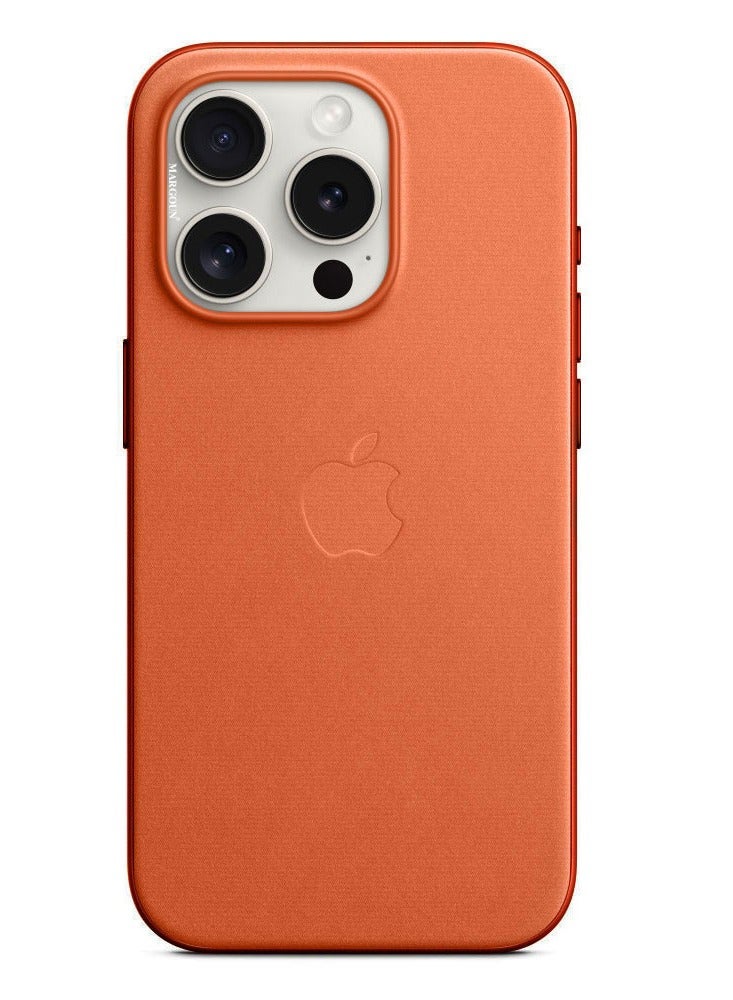MARGOUN iPhone 15 Pro Max Fine Woven Case With MagSafe Durable And Heavy Protection Orange - Image 1