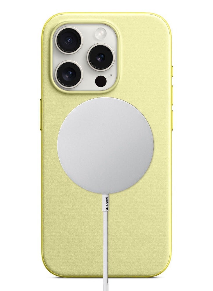 MARGOUN - iPhone 15 Pro Max Fine Woven Case With MagSafe Durable And Heavy Protection Yellow - Image 1