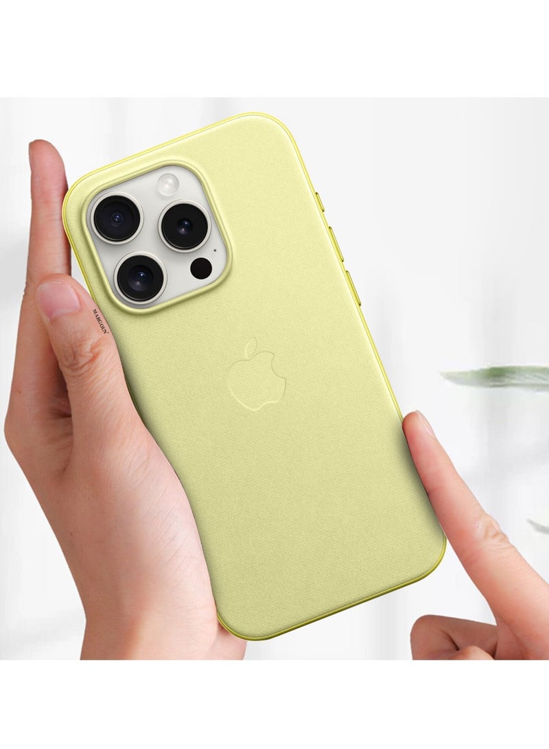 MARGOUN - iPhone 15 Pro Max Fine Woven Case With MagSafe Durable And Heavy Protection Yellow - Image 1