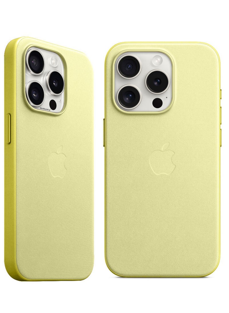 MARGOUN - iPhone 15 Pro Max Fine Woven Case With MagSafe Durable And Heavy Protection Yellow - Image 1
