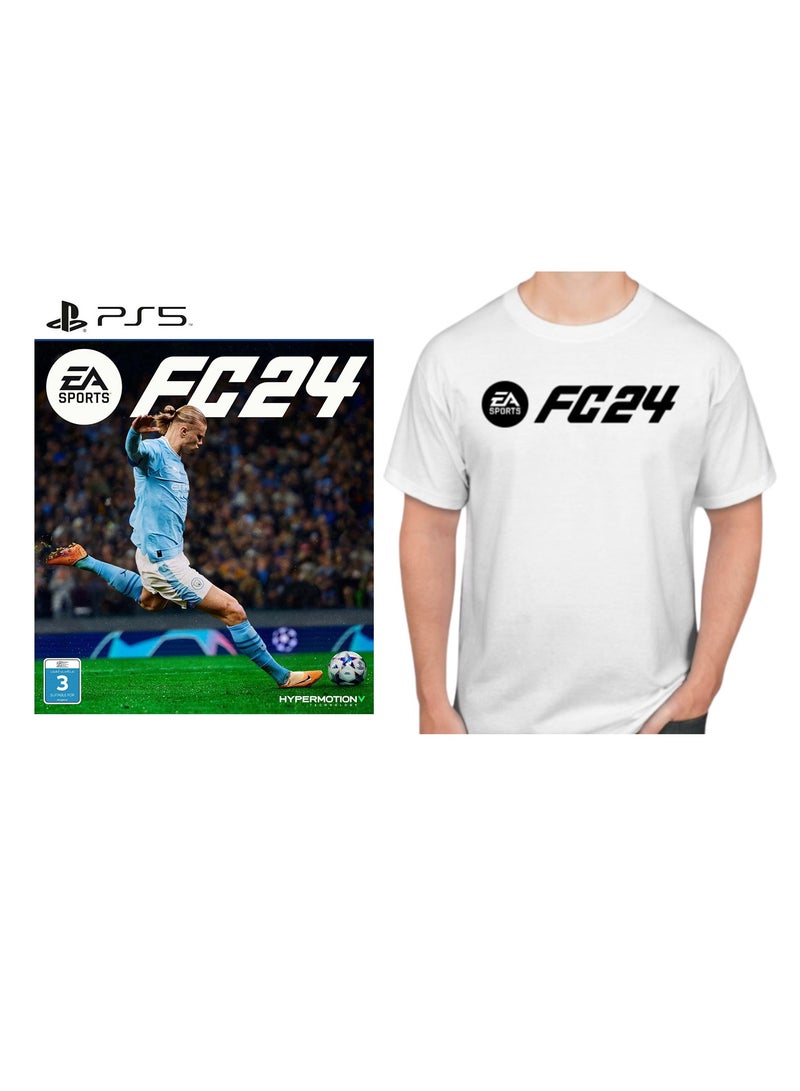 EA - PS5 EA Sports FC 24 - PlayStation 5 (PS5) + FREE EA FC 24 T-Shirt - PlayStation 5 (PS5) - Image 1