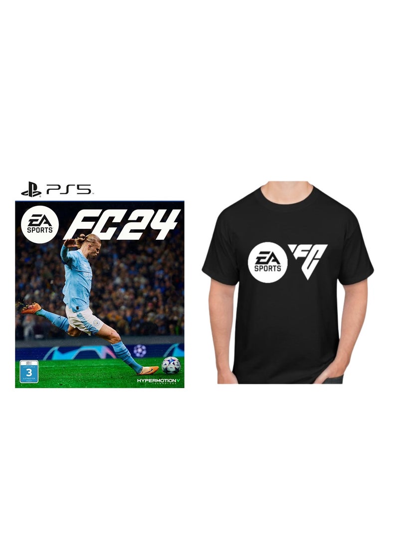 EA - PS5 EA Sports FC 24 - PlayStation 5 (PS5) + FREE EA FC 24 T-Shirt - PlayStation 5 (PS5) - Image 1