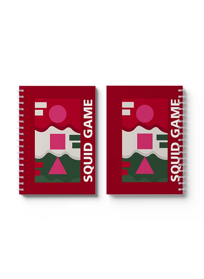 LOWHA - Spiral Notebook Squid Game Shapes Red/Green/Pink/White - Image 1
